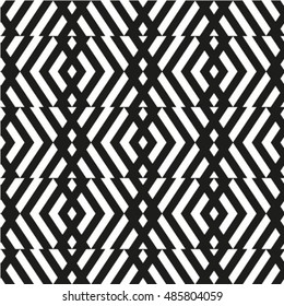 Vector modern seamless geometry pattern, black and white abstract geometric background, monochrome retro texture, hipster fashion design