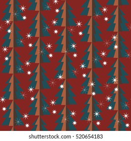 Vector modern seamless geometry pattern trees, colorful abstract geometric background, subtle pillow print, retro texture
