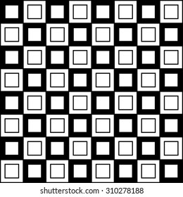 Vector modern seamless pattern checkered ,black and white textile print, abstract texture, monochrome fashion design.