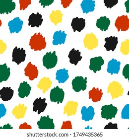 Vector modern seamless pattern with colorful hand draw abstract blobes, doodles. Use it for wallpaper, textile print, pattern fills, web page, surface textures, wrapping paper, design presentation