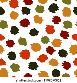 Vector modern seamless pattern with colorful hand drawn abstract blobs, doodles. Use it for wallpaper, textile print, pattern fills, 