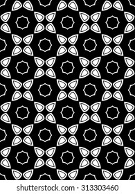 Vector modern seamless pattern flowers ,black and white textile print,stylish background, abstract texture, monochrome fashion design, bed sheets or pillow pattern