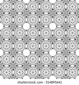 Vector modern seamless pattern geometry octagon, black and white textile print, stylish background, abstract texture, monochrome fashion design, bed sheets or pillow pattern