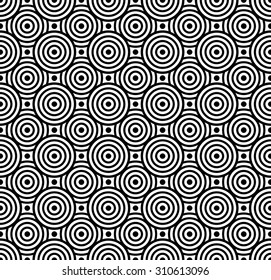 Vector modern seamless pattern overlapping circles ,black and white textile print,stylish background, abstract texture, monochrome fashion design, bed sheets or pillow pattern

