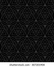 Vector modern seamless pattern sacred geometry,black and white textile print, abstract texture, monochrome fashion design 