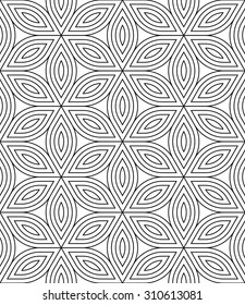 Vector modern seamless pattern sacred geometry , stylish background flower of life,black and white textile print, abstract texture, monochrome fashion design, bed sheets or pillow pattern