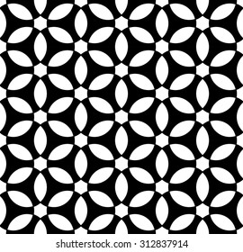 Vector modern seamless pattern sacred geometry ,black and white textile print,stylish background, abstract texture, monochrome fashion design, bed sheets or pillow pattern