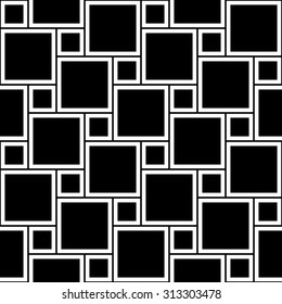 Vector modern seamless pattern shifted squares ,black and white textile print,stylish background, abstract texture, monochrome fashion design, bed sheets or pillow pattern