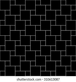 Vector modern seamless pattern squares shifted tiling ,black and white textile print,stylish background, abstract texture, monochrome fashion design, bed sheets or pillow pattern
