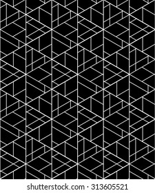 Vector modern seamless pattern triangles ,black and white textile print,stylish background, abstract texture, monochrome fashion design, bed sheets or pillow pattern