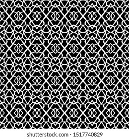 Vector modern seamless sacred geometry pattern hexagon, black and white abstract geometric background, trendy print, monochrome retro texture, fabric shirt - GRAPHIC - DESIGN