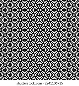  Patrón de geometría sagrada sin costura vectorial moderno.textura retro monocroma de papel de fondo geométrico abstracto en blanco y negro.Textura moderna y elegante. Baldosas geométricas repetitivas. 