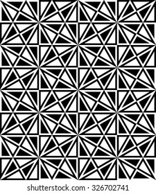 Vector modern seamless sacred geometry pattern polygon, black and white abstract geometric background, trendy print, monochrome retro texture, hipster fashion design