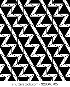 Vector modern seamless sacred geometry pattern, black and white abstract geometric background, trendy print, monochrome retro texture, hipster fashion design