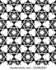Vector modern seamless sacred geometry pattern floral, black and white abstract geometric background, trendy print, monochrome retro texture, hipster fashion design