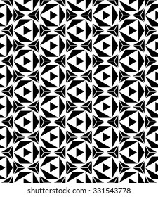 Vector modern seamless sacred geometry pattern hexagon, black and white abstract geometric background, trendy print, monochrome retro texture, hipster fashion design 
