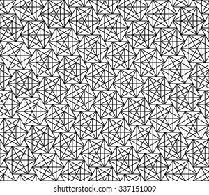 Vector modern seamless sacred geometry pattern polygon, black and white abstract geometric background, trendy print, monochrome retro texture, hipster fashion design