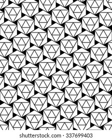 Vector modern seamless sacred geometry pattern hexagon, black and white abstract geometric background, trendy print, monochrome retro texture, hipster fashion design
