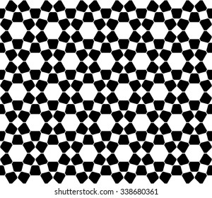 Vector modern seamless sacred geometry pattern islam, black and white abstract geometric background, trendy print, monochrome retro texture, hipster fashion design