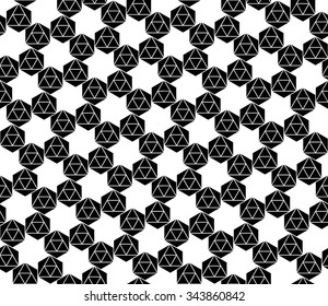 Vector modern seamless sacred geometry pattern hexagon, black and white abstract geometric background, trendy print, monochrome retro texture, hipster fashion design