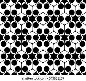 Vector modern seamless sacred geometry pattern, black and white abstract geometric background, pillow print, monochrome retro texture, hipster fashion design 