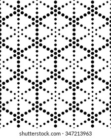 Vector modern seamless sacred geometry pattern dots, black and white abstract geometric background, pillow print, monochrome retro texture, hipster fashion design 