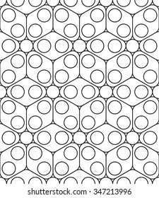 Vector modern seamless sacred geometry pattern, black and white abstract geometric background, pillow print, monochrome retro texture, hipster fashion design 