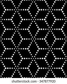 Vector modern seamless sacred geometry pattern dots, black and white abstract geometric background, pillow print, monochrome retro texture, hipster fashion design 