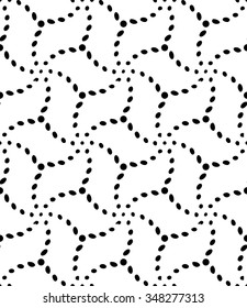 Vector modern seamless sacred geometry pattern spiral, black and white abstract geometric background, pillow print, monochrome retro texture, hipster fashion design 