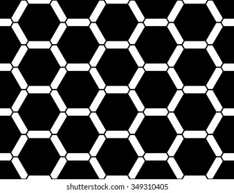 Vector modern seamless  sacred geometry pattern honeycomb, black and white abstract geometric background, pillow print, monochrome retro texture, hipster fashion design