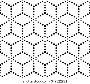Vector modern seamless sacred geometry pattern dots, black and white abstract geometric background, pillow print, monochrome retro texture, hipster fashion design 