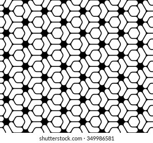 Vector modern seamless sacred geometry pattern, black and white abstract geometric background, pillow print, monochrome retro texture, hipster fashion design 