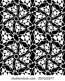Vector modern seamless sacred geometry pattern trippy, black and white abstract geometric background, pillow print, monochrome retro texture, hipster fashion design 