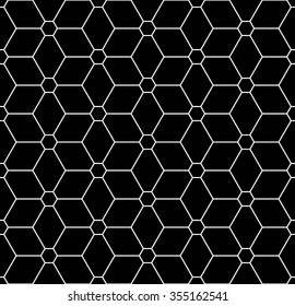 Vector modern seamless sacred geometry pattern flower of life, black and white abstract geometric background, pillow print, monochrome retro texture, hipster fashion design