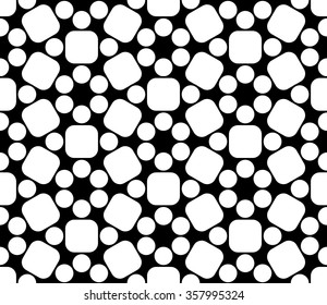 Vector modern seamless sacred geometry pattern circles, black and white abstract geometric background, pillow print, monochrome retro texture, hipster fashion design