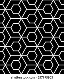Vector modern seamless sacred geometry pattern, black and white abstract geometric background, pillow print, monochrome retro texture, hipster fashion design 