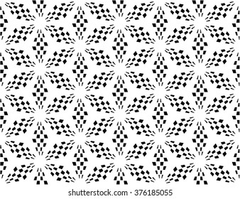 Vector modern seamless  sacred geometry pattern hexagon, black and white abstract geometric background, pillow print, monochrome retro texture, hipster fashion design