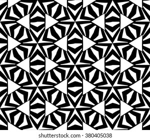 Vector modern seamless sacred geometry pattern, black and white abstract geometric background, pillow print, monochrome retro texture, hipster fashion design