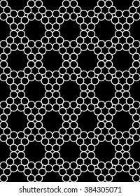 Vector modern seamless sacred geometry pattern circles, black and white abstract geometric background, pillow print, monochrome retro texture, hipster fashion design 