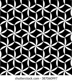 Vector modern seamless sacred geometry pattern   , black and white abstract geometric background, pillow print, monochrome retro texture, hipster fashion design