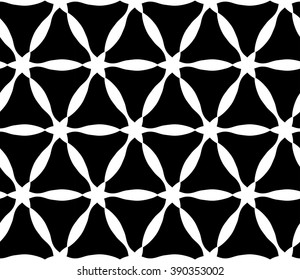 Vector modern seamless sacred geometry pattern flower of life, black and white abstract geometric background, pillow print, monochrome retro texture, hipster fashion design