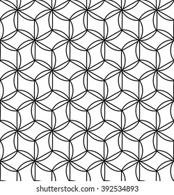Vector modern seamless sacred geometry pattern   , black and white abstract geometric background, pillow print, monochrome retro texture, hipster fashion design
