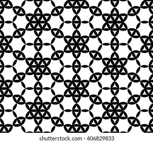 Vector modern seamless  sacred geometry pattern, black and white abstract geometric background, subtle pillow print, monochrome retro texture, hipster fashion design