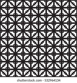 Vector modern seamless sacred geometry pattern grid, black and black