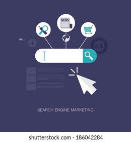 Vector Modern Search Engine Marketing Concept Illustration