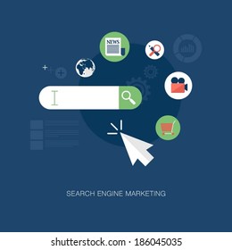 Vector Modern Search Engine Marketing Concept Illustration 