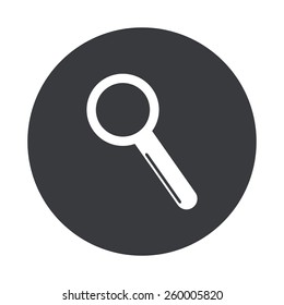 Vector modern search gray circle icon on white background
