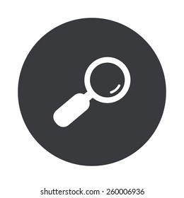 Vector modern search  gray circle icon on white background