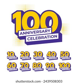 Vector modern set of anniversary logo