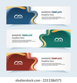 Conjunto vectorial moderno de pancartas coloridas abstractas. Para las necesidades de tarjetas y banners. Ilustración vectorial